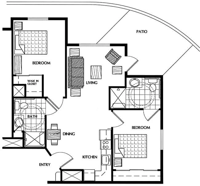 BT Two Bedroom 721-755 SQ FT (1)