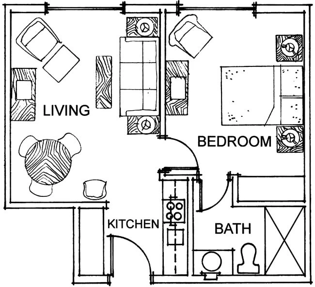 GH One Bedroom 455 SQFT (1)