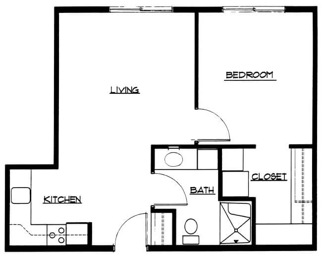 MR One Bedroom 585 SQFT (1)
