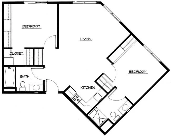 MR Two Bedroom 880 SQFT (1)