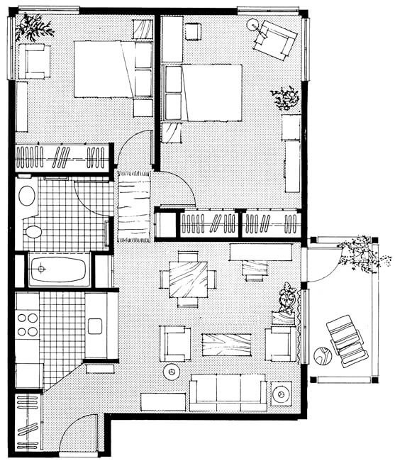 PV Two Bedroom 780 SQFT (1)