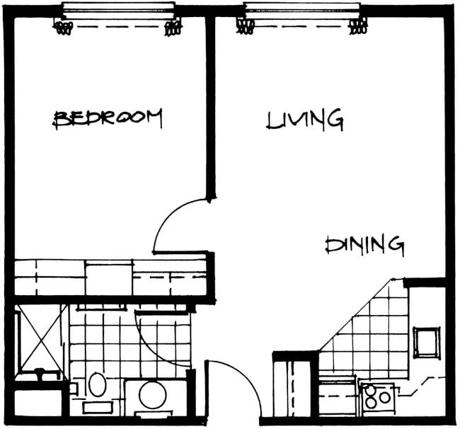 CM One Bedroom 530-580 SQFT (1)