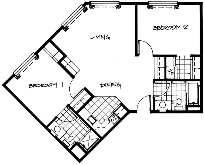 CM Two Bedroom 925 SQFT (1)