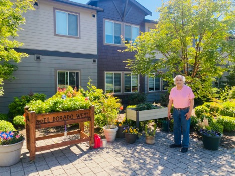 Senior living community garden