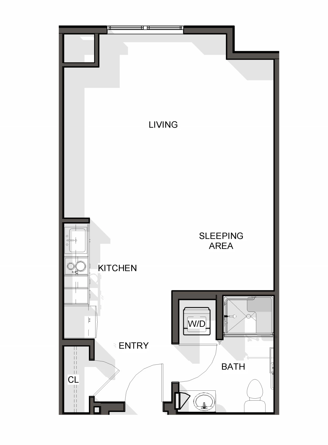 LS Studio Unit A1b 479 SF