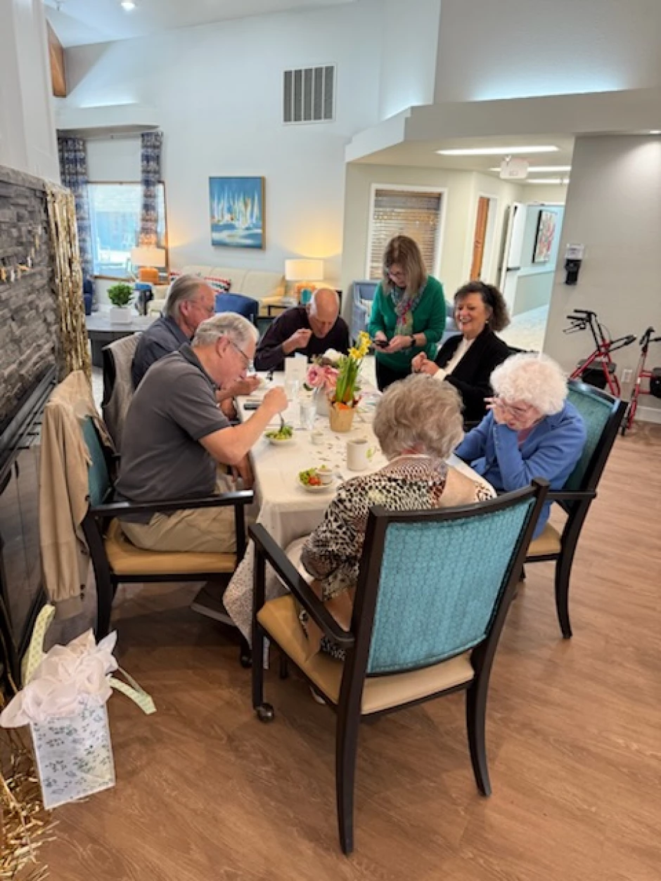 Anne with family table 